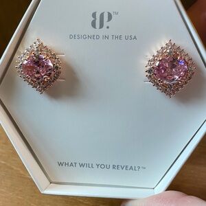 Elegant Pink Gemstone Earrings in Rose Gold